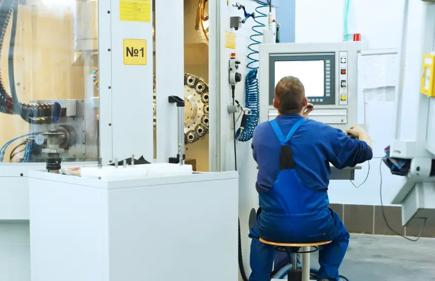 Técnico realizando la limpieza y lubricación de las guías lineales de un Router Multicam después de la temporada alta de producción.