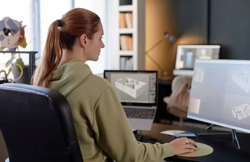 Interfaz de un software CAM mostrando la simulación de una trayectoria de corte en 3D para un router CNC.
